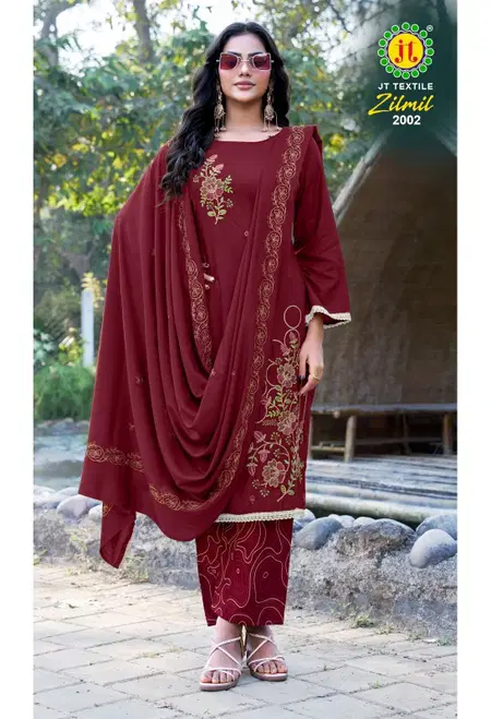 Zilmil Vol 2 By Jt Rayon Embroidery Wholesale Dress Material Suppliers In Mumbai